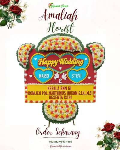 Karangan Papan Bunga Pernikahan di Mojosongo